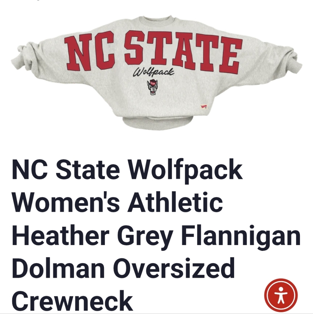 NWT DOLMAN SLEEVE NC STATE SWEATSHIRT